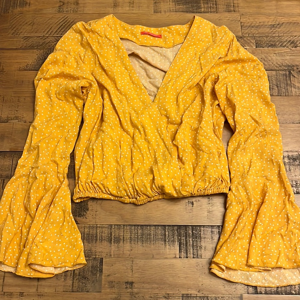Yellow polka dot shirt